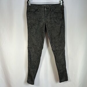 Guess Grey Leopard Print Bejeweled Power Skinny Jeans
